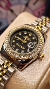 ساعت مچی رولکس دیت جاست زنانه صفحه مشکی